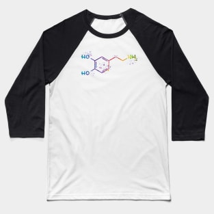 Dopamine Molecule Watercolor Baseball T-Shirt